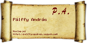 Pálffy András névjegykártya